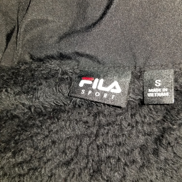 FILA Sport Teddy Fleece Sweater Black Size S - Picture 5 of 6
